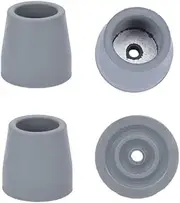 Rubber Walker Tips 1 1/8 inch Heavy Duty, Gray, Pack of 4, Replacement Tips for Walkers, Commodes, Shower Chairs, Walking Sticks, Canes Legs, Cane Tips