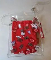 Sanrio Hello Kitty Nestle Kit Kat Collaboration Clear Bag From Japan NWT