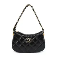 在飛比找ETMall東森購物網優惠-CHANEL 19 Hobo Bag經典雙C LOGO菱格紋