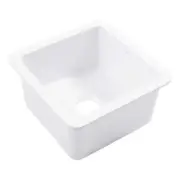 SINKOLOGY Undermount Bar Sink 18" Fireclay Material Single Bowl in Crisp White