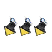 Game Push Buttons Triangle Push Switches Yellow LED Light 39x39x39mm/12V/3 Pcs