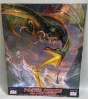 Fire Breathing Flying Green Dragon Large Poster 400 Piece Puzzle 16” X 20” New