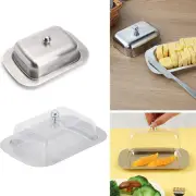 Stainless Steel Butter Tray Sealing Cheese Storage Keeper Kitchen Dinnerware