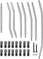 LOXIFE 8PCS Stainless Steel Linkage Link Rod Unassembled Kit With Rod End 1:10 RC Crawler, for Axial, for Wraith 90048 90053 RR10 RC Car Suspension Arm