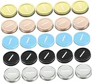 Cabilock 25pcs Tinplate Jar Lids for Mason Jars DIY Piggy Bank Caps Reusable Sealing Lids for Home Kitchen Storage