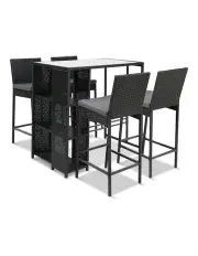 [Gardeon] Outdoor Bar Set Table Stools Furniture Wicker 5PCS