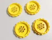 4x New Lego Technic XL Huge Tread Sprocket Tank Wheel Cross Hole Yellow 42529