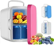 8L Mini Refrigerator, 8-Can Portable Car Refrigerator and Warmer, Ac/dc Thermoelectric Cooler, Cooling Fan, Portable Carrying Handle, Skin Care Drinks, Personal Refrigerator for Office Dormitory red