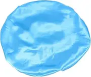 LALADEFIEE Extra Large Imitation Silk Hair Cap Lake Blue Elastic Bathing Hat for Women Lightweight and Durable Chemotherapeutic Cap Fits Protects Hair During Shower