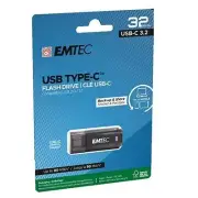 Emtec Dexxon D400 Type-C 3.2 Flash Drive 32GB Compatible 2.0/3.1 to 80MB/s Black