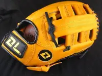 在飛比找Yahoo奇摩拍賣-7-11運費0元優惠優惠-〈棒球世界〉DL 新款 DL450 真牛皮棒壘手套 黃色款 