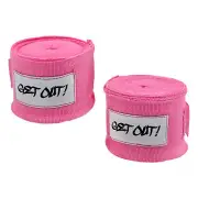Get Out! Boxing Wraps Pair Pink 180in Support Wrist Wraps for Fitness Training
