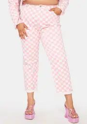 Plus Up For A Challenge Checkered Pants