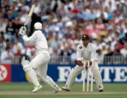 England batsman Alec Stewart is out stumped by Pakistan wicke- Old Cricket Photo