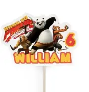 Kung Fu Panda personalised Cake Topper. Custom, Glossy birthday decorations
