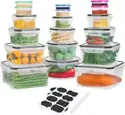 36 PCS Food Storage Containers (18 Stackable Kitchen Storage Containers with 18