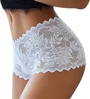 [Generic] Underwear Plus Size 3X New Sexy High Waist Underwear Women's Thin Hollow Lace Ladies Panties Pure Cotton Crotch Large Size Belly Briefs Women Seamless Underwear Lot