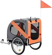 Dog Trailer, Pet Bike Trailer, Road-Visibility Bicycle Stroller, Folding Bicycle Trailer, with 360 Degrees Wheels and Quick Release Hitch