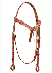 Western Natural Set of Braided Head Stall Breast Collar And Reins