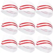 [Yardenfun] Chef Hat Tall Chef Kitchen Cap for Women Men Cotton Cloth Hats Restaurant Cook Hats 9pcs Set Straw Cap