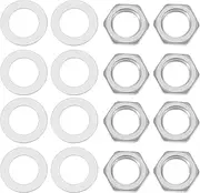VGOL 20x Guitar Potentiometer Accessories Guitar Bass Case Hex Nuts and Washers Zinc Alloy for 24mm Large Metric Potentiometers Metric M8