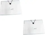 COHEALI 2 Pcs Document Organizer White Button Documents Bag Exam Paper Holder Office File Folder Waterproof Multifunctional Folder