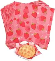 50pcs Food Grade Wrap Paper,GeeRic 7 * 7in Greaseproof Paper Sheets Printed Waterproof Wax Papers Sheets Colorful Oil Proof Deli Baking Wrapping Papers for Chips Sandwich Cakes Burger Shop
