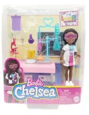 Barbie Chelsea Can Be Scientist Doll with Lab Table & Accessories, Ages 3+, NEW