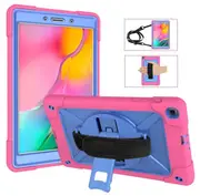C-Robot Tablet Case Rugged Heavy Duty Shockproof Stand Cover For Samsung Galaxy Tab A 8.0 T290/T295(2019)-RoseRed&Blue