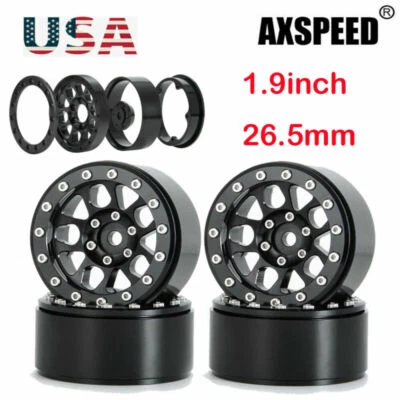 AXSPEED 1.9'' CNC Beadlock Wheel Rims For 1/10 RC Crawler SCX10 D90 TRX4 Gen8 US
