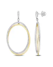 Diamond Select Cuts 14K 0.80 ct. tw. Diamond Circle Clip-On Earrings