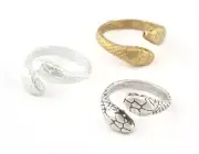 Snake Ring Adjustable Raw brass, Shiny Silver, Antique silver 7US size 5240