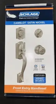 Schlage Camelot Single Cylinder Keyed Entry Handleset Georgian Knob.