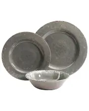 Studio California Mauna 12pc Grey Crackle Dinnerware Set