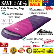 Weisshorn Sleeping Bag Kids Single 172cm Thermal Camping Hiking Pink New AU