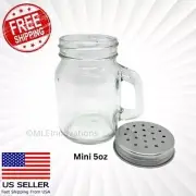 ✅ Mini Small Cute Mason Jar Mug Handle Shot Glass w/ Spice Shaker Metal Lid