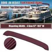 4 Bow Bimini Top Storage Boot No Frame Wine Red 97"-103" W 600D Polyester Canvas