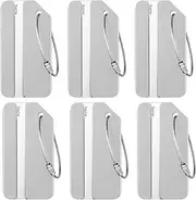 [BEANPRECOY] 6PCS Luggage Tag with Name ID Card and Stainless Steel Loop Luggage Identifier Aluminum Alloy Baggage Labels Suitcase ID Tag Set Baggage Tag Suitcase Tags Travel Accessories for Travel Essentials