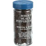 Kosher Whole Black Peppercorns 2.1 Ounce Jar for Cooking and Seasoning
