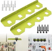 [AMTHKNO] 2 Pcs Metal Battery Holder 4 Slot Mounting Organizer Compatible with RYOBI 18V NiCAD NiMH Lithium-Ion ONE+ Battery (Fruit Green)