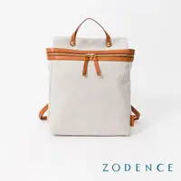 在飛比找momo購物網優惠-【ZODENCE 佐登司】德國帆布桶型拉鍊後背包(貴族白)