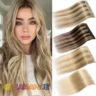BLONDE One Piece Clip in Weft 100% Real Remy Human Hair Extensions 3/4 Full Head