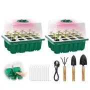 Seed Starter Tray Kit with Grow Light | 12 Flexible Pop-Out Cells Silicone Bo...