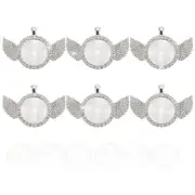 Rhinestone Pendant Tray, 6 Set Double Sided Tray 6pcs Glass Dome 6pcs