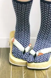 MADE IN JAPAN original Tabi split toe socks JUJI kimono flip flops 22-25cm BLUE