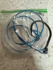 Shark fishing LEADER RIG 20/0 forged circle hook 20' 800lb mono 40” blue steel