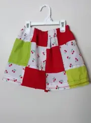 Cherry Patchwork Skirt 2T-3T Handmade By Charisse Living with Cerebral Palsy