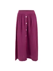 Purple Button Down Midi Skirt