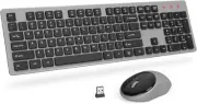 Wireless Keyboard and Mouse, Silent 2.4GHz Cordless Full Size USB Mouse Combo...