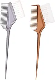 Vaguelly 2pcs Hair Dye Comb Dual Sided Hair Tint Brush Home Use Durable Applicator Easy to Practical Tool